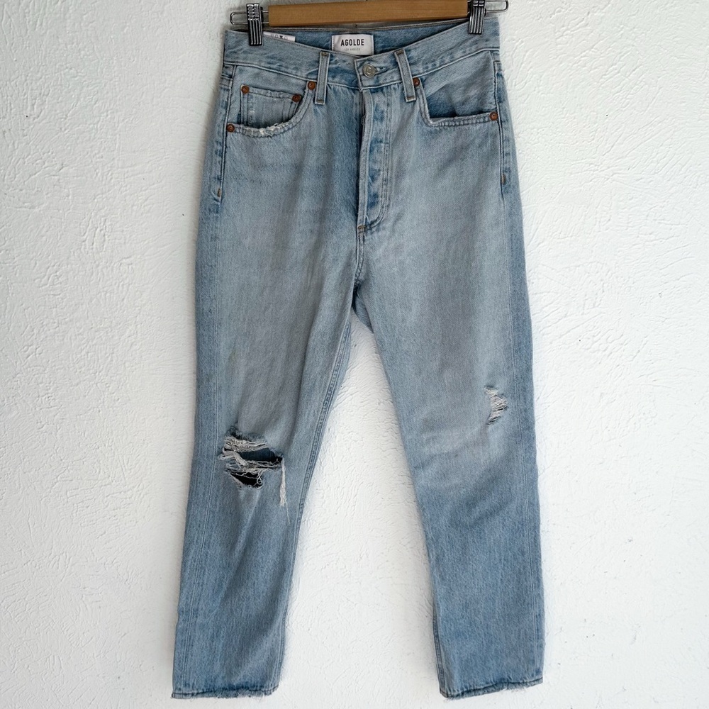 Agolde Riley High Rise Straight Crop in Shatter Sz 25